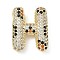 Brass Micro Pave Cubic Zirconia Pendants, Long-Lasting Plated, Rack Plating, Letter Charms, Real 18K Gold Plated, Letter H, 21.5x17x7mm, Hole: 5.2x3mm