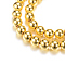 Electroplate Non-magnetic Synthetic Hematite Bead Strands, Round, Golden Plated, 10x9mm, Hole: 1~1.5mm, about 44pcs/strand, 15.4 inch