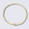 Korean Style Glass Seed & Brass Round Beaded Stretch Bracelets for Women, Light Green, Inner Diameter: 6-1/2 inch(16.5cm)