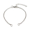 Tarnish Resistant 304 Stainless Steel Chain Bracelet Makings, with Lobster Claw Clasps & Chain Extender, Stainless Steel Color, 6-1/2 inch(16.5cm)