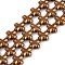 Electroplated Synthetic Non-magnetic Hematite Beads Strands, Cross, Coffee Plated, 6x6x3mm, Hole: 0.7mm, about 66pcs/strand, 15.75''(40cm)