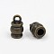 Tibetan Style Terminators, Barrel, Lead Free & Nickel Free & Cadmium Free, Red Copper, 11x6.5mm, Hole: 2mm, Inner Diameter: 3mm.