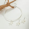 Bohemian Imitation Leather Cord Necklaces & Alloy Dangle Earring Sets, with Resin Starfish, White, 450mm