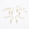304 Stainless Steel Earring Hooks, with Horizontal Loop, Golden, 17~18x18~20x2mm, Hole: 2mm, Pin: 0.7mm