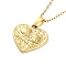Heart with Skull Lover 304 Stainless Steel Pendant Necklaces, Cable Chains Necklaces for Women, Real 18K Gold Plated, 15.75 inch(40cm), pendant: 19.5x20mm