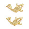 Brass Micro Pave Cubic Zirconia Pendants, Fish Charms, Rack Plating, Long-Lasting Plated, Lead Free & Cadmium Free, Real 18K Gold Plated, 12x20.5x6.5mm, Hole: 0.9~1mm
