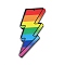 Double-side Printed Opaque Acrylic Pendants, Lightning Bolt, Colorful, 52.5x29x2.5mm, Hole: 1.6mm