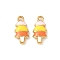 304 Stainless Steel Enamel Pendants, Ion Plating(IP), Tree Charm, Golden, Colorful, 19x9.5x4.5mm, Hole: 1.8mm