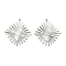Brass Pendants, Rhombus Charms, Real Platinum Plated, 31x29x2mm, Hole: 1mm