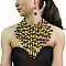 Bohemian Style Wood Round Beaded Pendant Necklaces & Dangle Earrings Sets, Coconut Brown, 380mm