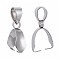 Tarnish Resistant 201 Stainless Steel Pendant Pinch Bails, Stainless Steel Color, 13x12x4.5mm, Hole: 6x4mm