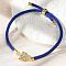 Adjustable Nylon Cord Bracelets, Brass Micro Pave Cubic Zirconia Letter Charms Jewelry for Women Men, Rack Plating, Long-Lasting Plated, Letter B, 1/8 inch(0.3cm), Inner Diameter: 2-5/8 inch(6.6cm)