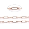 Ion Plating(IP) 304 Stainless Steel Link Chains, Paperclip Chains, Soldered, with Spool, Rose Gold, Square Link: 1.8x5x0.5mm, 8 Sharped Link: 2.1x4.6x0.5mm, about 65.61 Feet(20m)/roll