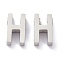 Tarnish Resistant 304 Stainless Steel Charms, Alphabet, Stainless Steel Color, Letter.H, 8x5x3mm, Hole: 1.8mm