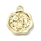 Alloy Pendants, Polygon, Golden, 19x16x3mm, Hole: 2mm