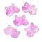 Transparent Spray Paint Glass Beads, Bowknot, Magenta, 9.5x14x6.5mm, Hole: 1mm