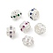 Brass Micro Pave Cubic Zirconia European Beads, Large Hole Beads, Rondelle, Rack Plating, Cadmium Free & Lead Free, Long-Lasting Plated, Mixed Colors, Platinum, 10.5x7.5~8mm, Hole: 5.3mm