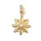 Brass Micro Pave Cubic Zirconia Pendants, Cadmium Free & Lead Free, Sun Charms, Real 18K Gold Plated, 40x24x5mm, Hole: 8x5mm
