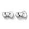 Brass Box Clasps, Cadmium Free & Nickel Free & Lead Free, with Shell, Bowknot, Real Platinum Plated, 10.5x17x7mm, Hole: 1.2mm