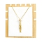 Stainless Steel Macrame Pouch Braided Gemstone Holder Pendant Necklace Making, Golden, 19.69 inch(50cm)