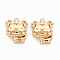 Brass Pendants, Nickel Free, Tiger, Real 18K Gold Plated, 17x14x6mm, Hole: 1.5mm