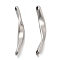 Anti-Tarnish 202 Stainless Steel Connector Charms, Twisted Bar, Stainless Steel Color, 43.5x5.5x2mm, Hole: 2.5mm