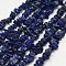Natural Lapis Lazuli Beads Strands, Chip, Grade B, Royal Blue, 3~5x7~13x2~4mm, Hole: 0.4mm, 80~81cm
