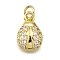 Brass Micro Pave Cubic Zirconia Pendants, Ladybird, Long-Lasting Plated, Lead Free & Cadmium Free, Rack Plating, with Jump Ring, Real 18K Gold Plated, 14x9.5x4mm, Hole: 3.5mm