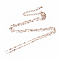 Brass Dapped Chains Chain Necklace Making, with Lobster Claw Clasps and Extender Chains, Rose Gold, 16.14 inch(41cm), 2mm