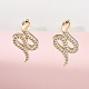 Серьги-кольца из латуни с прозрачным фианитом EJEW-Q014-36G-5