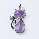 Кулоны с котенком из аметиста G-P352-B06-1