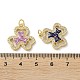 Латунные микропаве прозрачные подвески с фианитом KK-C045-30G-3