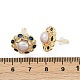 Серьги-гвоздики из латуни с имитацией жемчуга KK-D301-08G-3