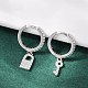 Серьги-кольца lock & key 925 из стерлингового серебра с микропаве из прозрачных кубических цирконий для женщин EJEW-G427-01P-03-1