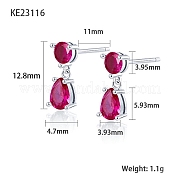 Серьги-пусеты с подвесками и каплевидными циркониями SC9593-04