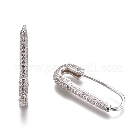 Латунные серьги обруча EJEW-K085-03P-1