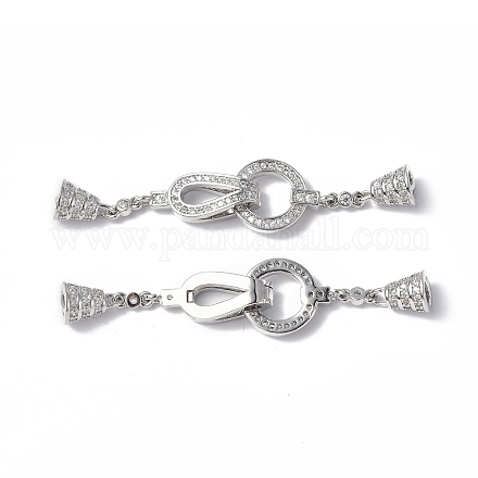 Застежка с латунным кристаллом и стразами KK-P223-26P-1