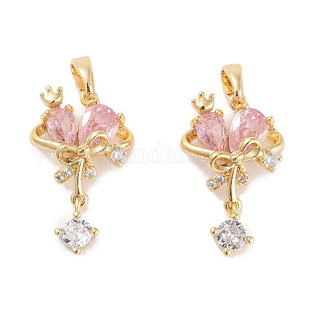 Латунные микро проложить кубического циркония подвески KK-C051-46G-1