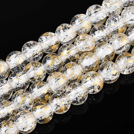 Хрустящие прозрачные стеклянные бусины нити GLAA-N030-8mm-01J-1