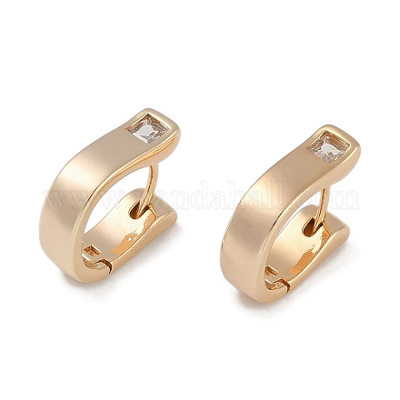 Латунные серьги-кольца из прозрачного кубического циркония EJEW-L292-007G-1