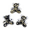 Transparent Acrylic Cabochons, with Foil, Bear, Black, 31x29x8mm