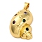 Brass Micro Pave Cubic Zirconia Pendants, Cadmium Free & Lead Free, Shell Charms, with Jump Ring, Real 18K Gold Plated, 27x18.5x10mm, Hole: 4.5x3.5mm