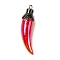 Opaque Resin Pendants, with Platinum Iron Loop, AB Color, Red Hot Pepper, 13x13mm, Hole: 2mm