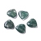 Glass Imitation Moss Agate Beads, No Hole/Undrilled, Heart, Green, 20~20.5x20~20.5x6~7.5mm