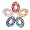 430 Stainless Steel Links connectors, Spray Painted, Etched Metal Embellishments, Oval, Mixed Color, 32x21.5x0.3mm, Hole: 1.4mm