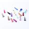 Faux Suede Tassel Pendant Decorations, with CCB Plastic Cord Ends, Platinum, Mixed Color, 35~37x10mm, Hole: 1.8mm