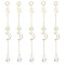 Electroplate Glass Window Hanging Suncatchers, Sun with  Moon Brass Pendants Decorations Ornaments, Clear AB, 7.60 inch(19.3cm)