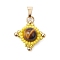 Natural Tiger Eye & Handmade Glass Seed Beaded Star Pendants, with 304 Stainless Steel Snap on Bails, Golden, Yellow, 21~22.5x19~19.5x8.5mm, Hole: 6x3mm