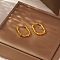 Elegant Stainless Steel Hoop Earrings, Golden, Oval