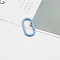 Alloy Spring Rings Clasps, Sky Blue, 50x25mm